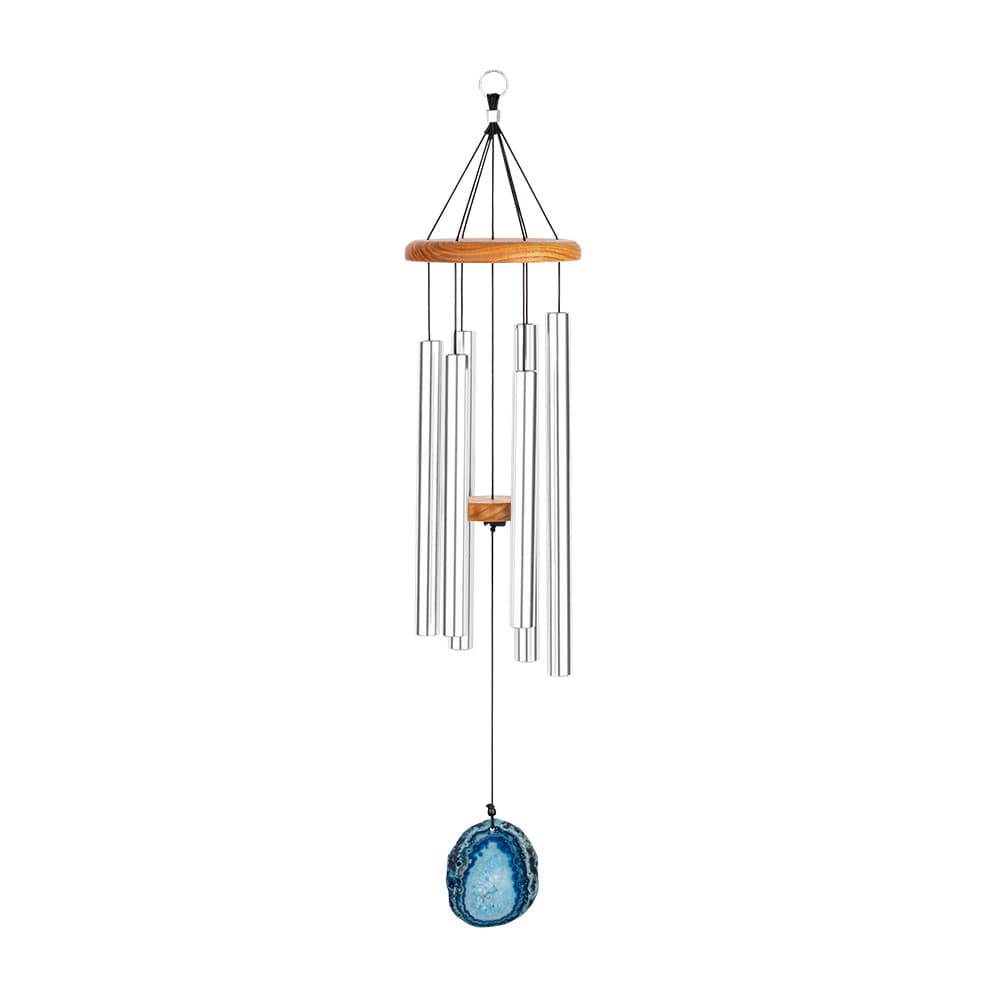 Blue Agate Meditation Chime 29"/73 cm - 432 Hz - Silver