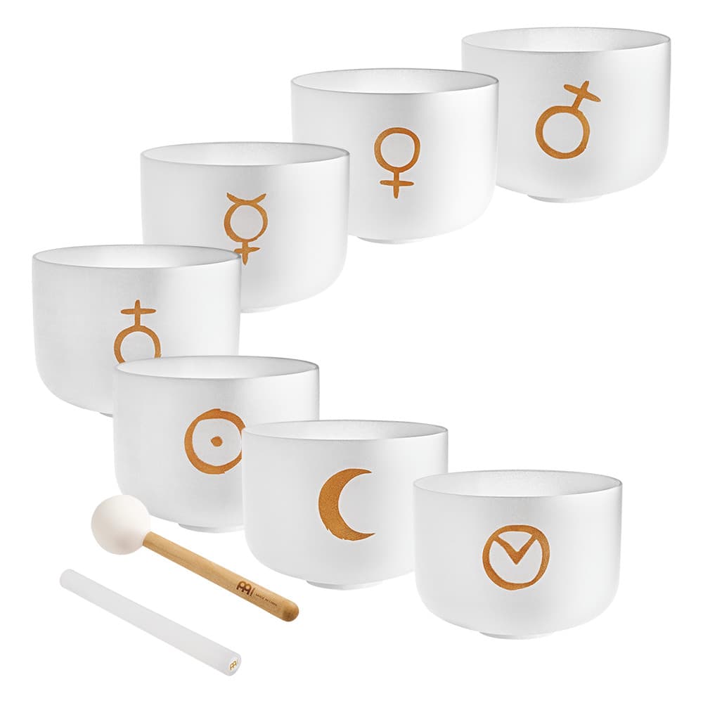 Planetary Tuned Crystal Singing Bowl Chakra Set - 7 pcs