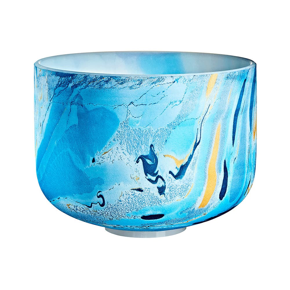 Marble Crystal Singing Bowl 10" - A4/Brow Chakra/432 Hz - Dark Blue