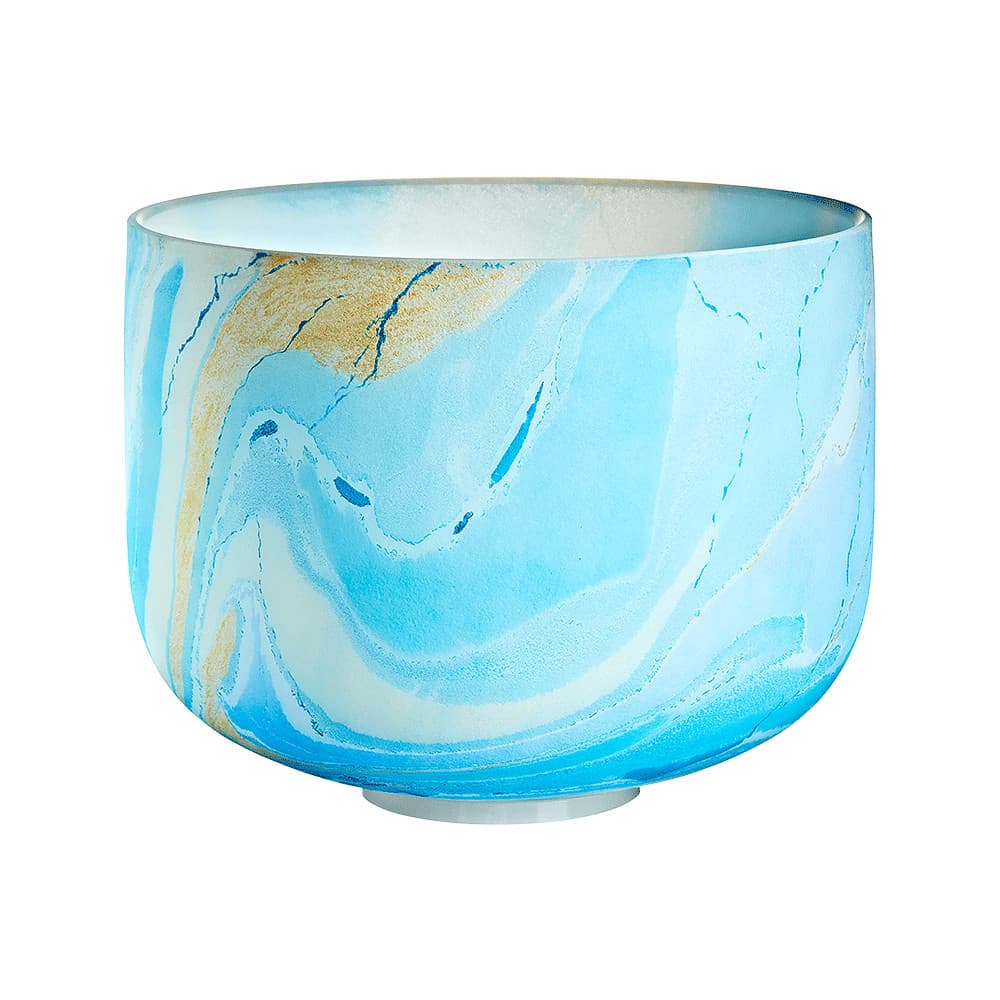 Marble Crystal Singing Bowl 10" - G4/Throat Chakra/432 Hz - Light Blue