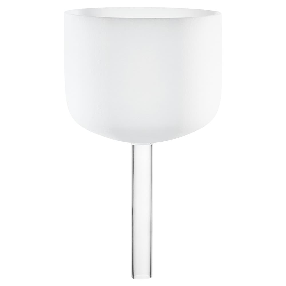 White-frosted Crystal Singing Bowl with Handle 10" - B4/Crown Chakra/432 Hz