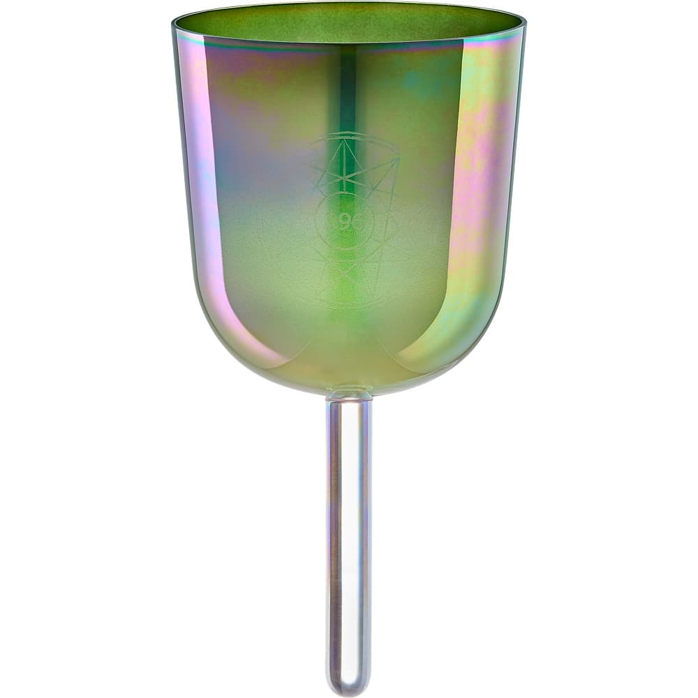 5.75" Essence Solfeggio Crystal Singing Bowl Ut 396 Hz, Olive Green