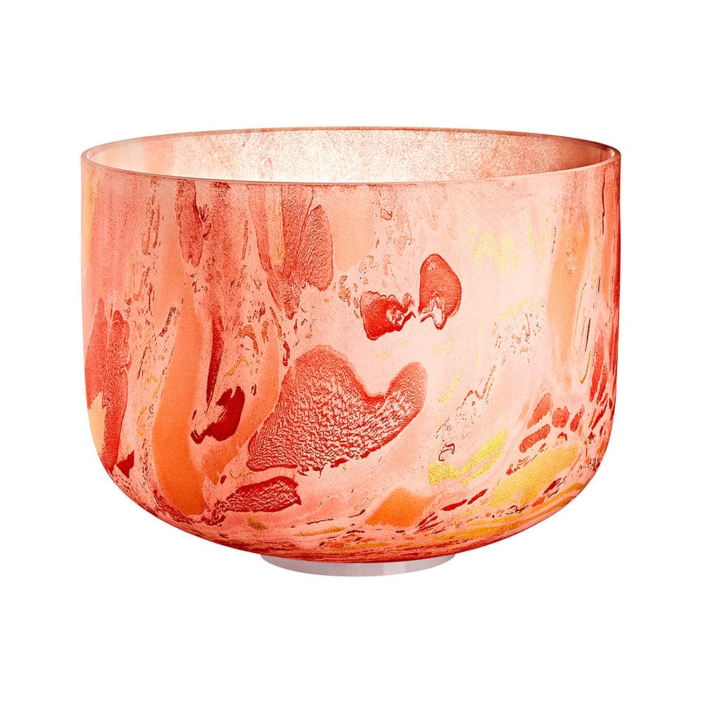 Marble Crystal Singing Bowl 10" - D4/Sacral Chakra/432 Hz - Orange