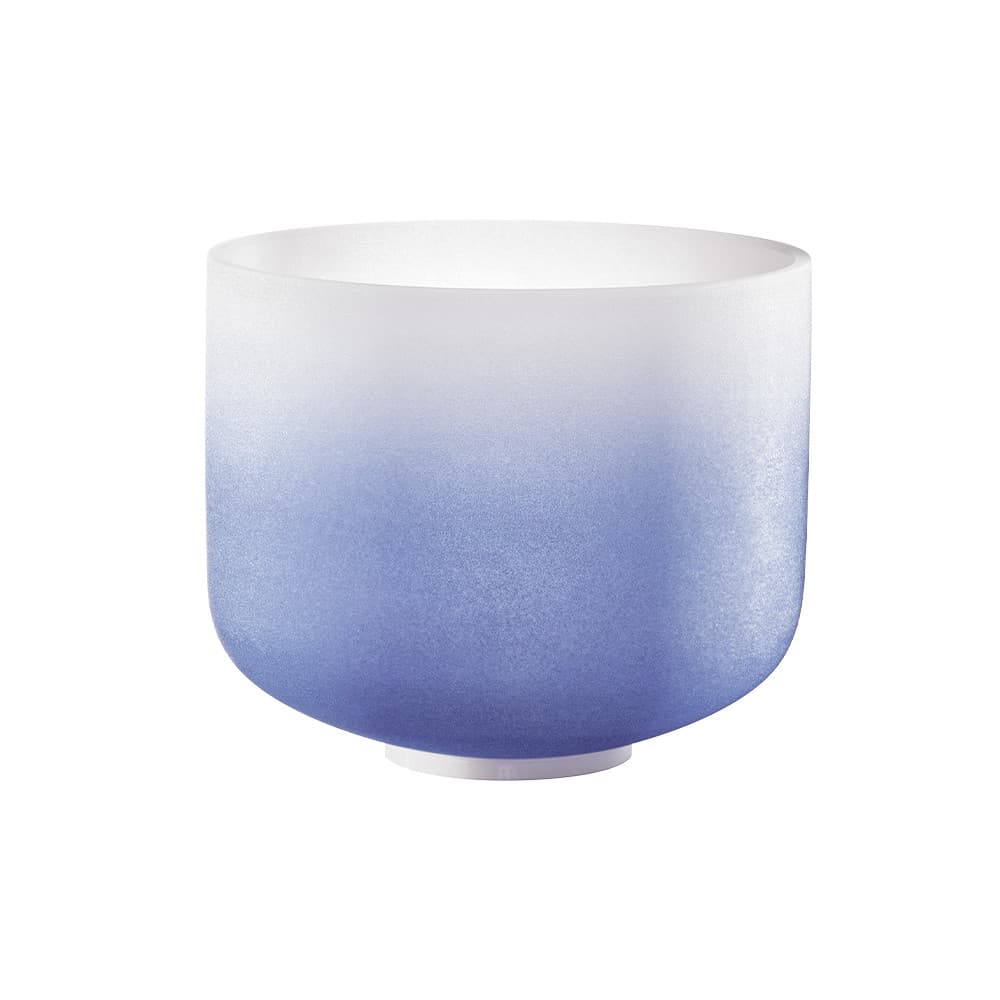 Color-Frosted Crystal Singing Bowl 9" - A4/Brow Chakra/440 Hz - Dark Blue