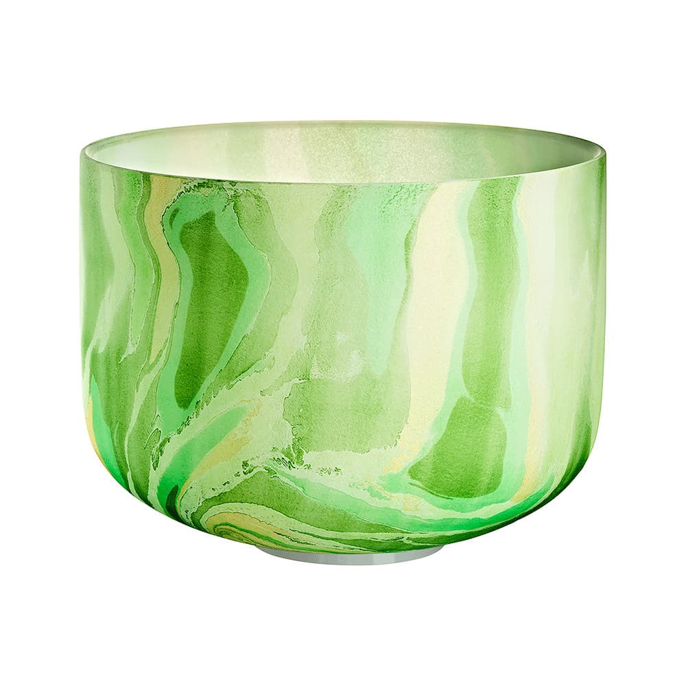 Marble Crystal Singing Bowl 10" - F4/Heart Chakra/432 Hz - Green